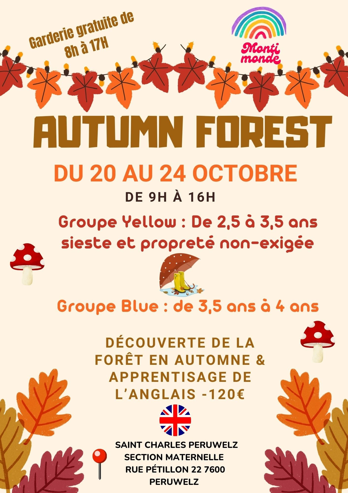 Flyer pour le stage d'automne - Autumn Forest